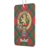 Clan MacDuff Wappen über Tartan Autolufterfrischer (Links)