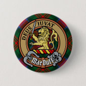 Clan MacDuff Wappen über Tartan Button (Vorderseite)