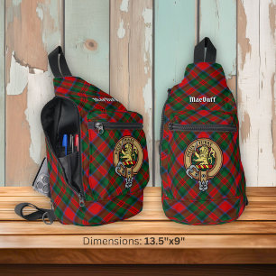 Clan MacDuff-Wappen über Tartan Crossbody Bag