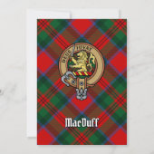 Clan MacDuff Wappen über Tartan Einladung (Rückseite)