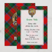 Clan MacDuff Wappen über Tartan Einladung (Vorne/Hinten)