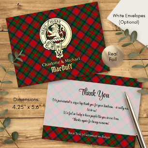 Clan MacDuff-Wappen über Tartan Folie Einladungspostkarte