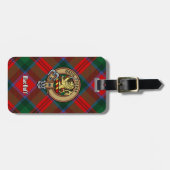 Clan MacDuff Wappen über Tartan Gepäckanhänger (Vorderseite horizontal)