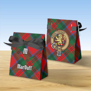 Clan MacDuff Wappen über Tartan Geschenkschachtel