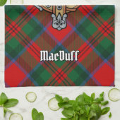 Clan MacDuff Wappen über Tartan Geschirrtuch (Gefaltet)