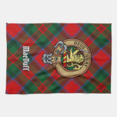 Clan MacDuff Wappen über Tartan Geschirrtuch (Horizontal)