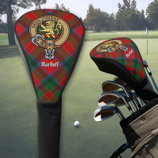 Clan MacDuff Wappen über Tartan Golf Headcover