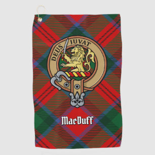 Clan MacDuff Wappen über Tartan Golfhandtuch