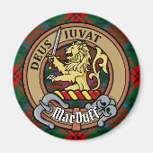 Clan MacDuff Wappen über Tartan Magnet (Vorne)