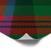 Clan MacDuff Wappen über Tartan Poster (Ecke)