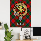 Clan MacDuff Wappen über Tartan Poster (Heimbüro)