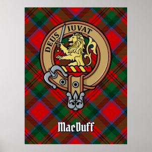 Clan MacDuff Wappen über Tartan Poster