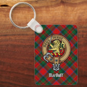 Clan MacDuff Wappen über Tartan Schlüsselanhänger (Vorderseite)