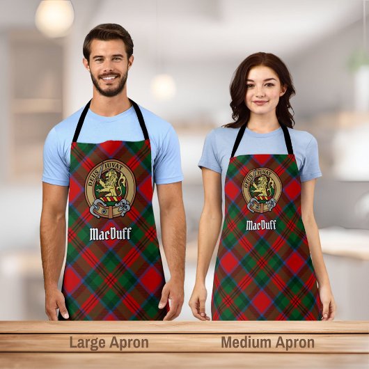 Clan MacDuff Wappen über Tartan Schürze