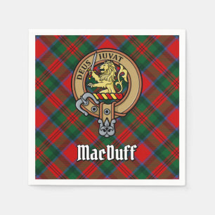 Clan MacDuff Wappen über Tartan Serviette