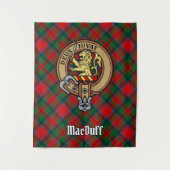 Clan MacDuff Wappen über Tartan Tapestry Wandteppich (Vorderseite)