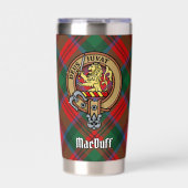 Clan MacDuff Wappen über Tartan Thermobecher (Vorderseite)