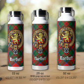 Clan MacDuff Wappen über Tartan Thermobecher