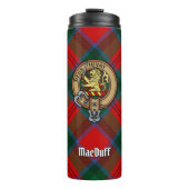 Clan MacDuff Wappen über Tartan Thermosbecher (Vorderseite)