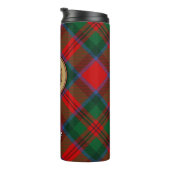 Clan MacDuff Wappen über Tartan Thermosbecher (Nach rechts gedreht)