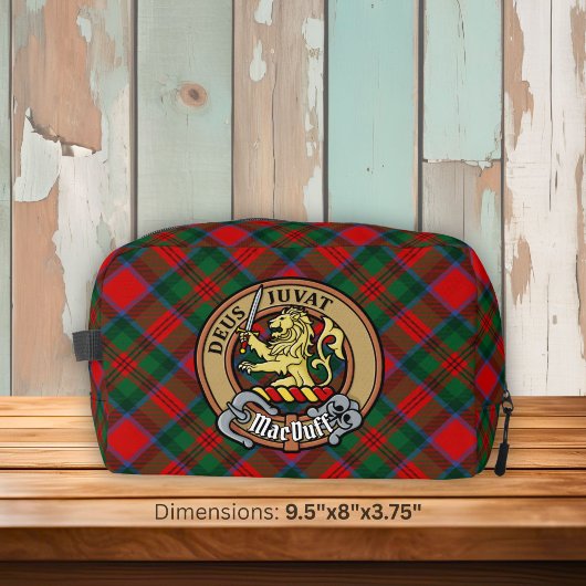 Clan MacDuff-Wappen über Tartan Waschbeutel