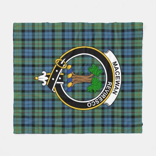 Clan MacEwan Ancient Tartan Kariert Fleecedecke (Vorderseite (Horizontal))