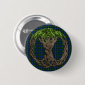 Clan MacEwan Tartan und keltischer Baum des Lebens Button (Vorne & Hinten)