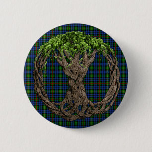 Clan MacEwan Tartan und keltischer Baum des Lebens Button
