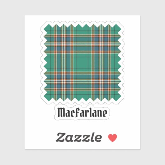 Clan MacFarlane Ancient Hunting Tartan Aufkleber (Blatt)