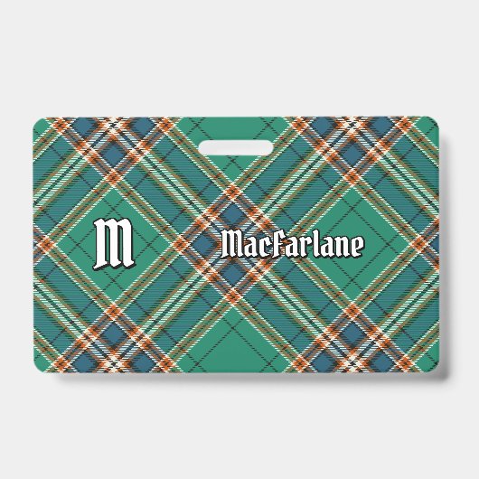 Clan MacFarlane Ancient Hunting Tartan Ausweis (Vorderseite)