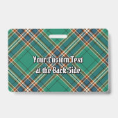 Clan MacFarlane Ancient Hunting Tartan Ausweis (Rückseite)