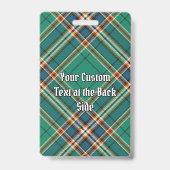 Clan MacFarlane Ancient Hunting Tartan Ausweis (Rückseite)