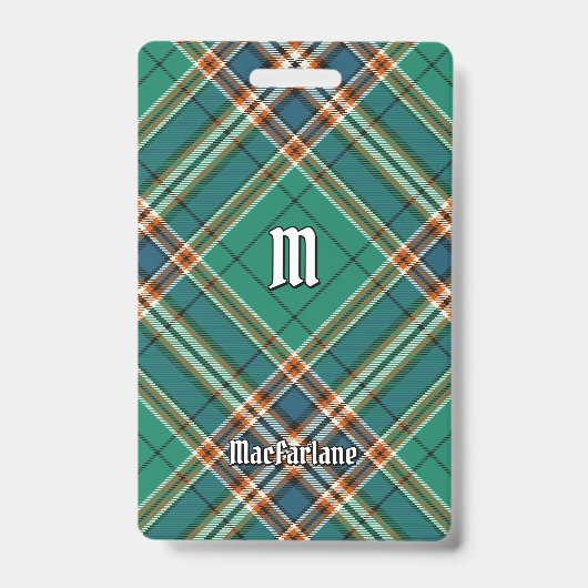 Clan MacFarlane Ancient Hunting Tartan Ausweis (Vorderseite)