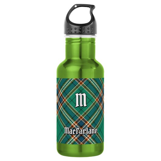 Clan MacFarlane Ancient Hunting Tartan Edelstahlflasche (Vorderseite)