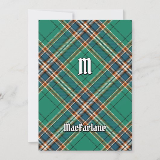 Clan MacFarlane Ancient Hunting Tartan Einladung (Vorderseite)