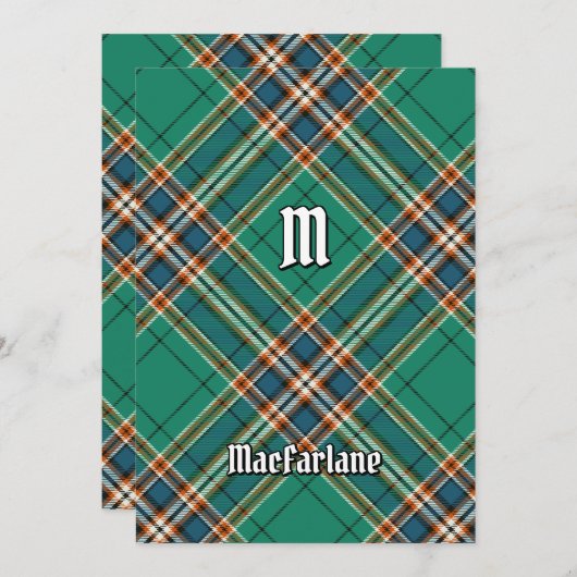 Clan MacFarlane Ancient Hunting Tartan Einladung (Vorne/Hinten)