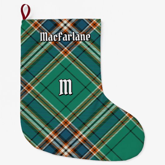 Clan MacFarlane Ancient Hunting Tartan Großer Weihnachtsstrumpf (Vorderseite)