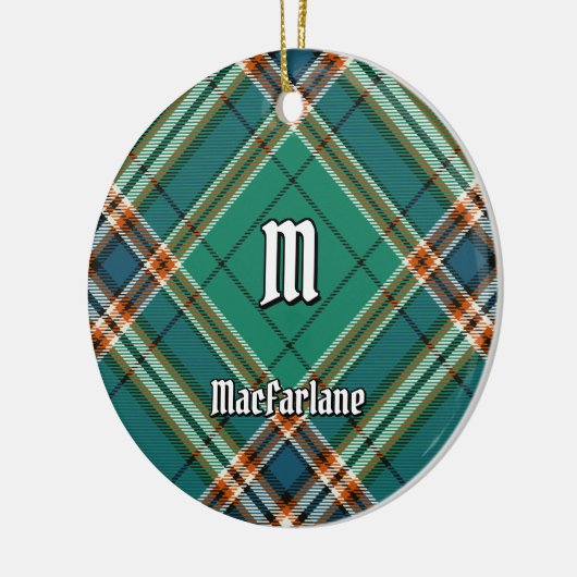 Clan MacFarlane Ancient Hunting Tartan Keramik Ornament (Links)