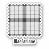 Clan MacFarlane Black and White Tartan Aufkleber (Vorderseite)