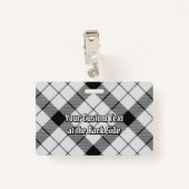 Clan MacFarlane Black and White Tartan Ausweis (Rückseite mit Klammer)