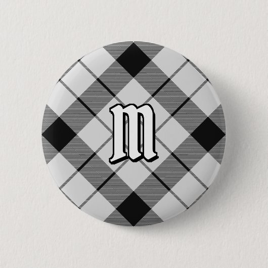 Clan MacFarlane Black and White Tartan Button (Vorderseite)