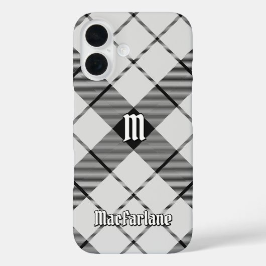 Clan MacFarlane Black and White Tartan Case-Mate iPhone Hülle (Rückseite)