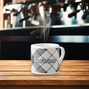 Clan MacFarlane Black and White Tartan Espressotasse
