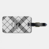 Clan MacFarlane Black and White Tartan Gepäckanhänger (Rückseite horizontal)
