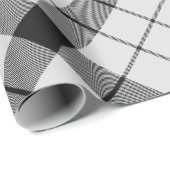 Clan MacFarlane Black and White Tartan Geschenkpapier (Rolleneckpunkt)