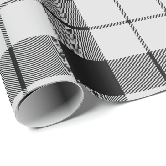 Clan MacFarlane Black and White Tartan Geschenkpapier (Rolleneckpunkt)
