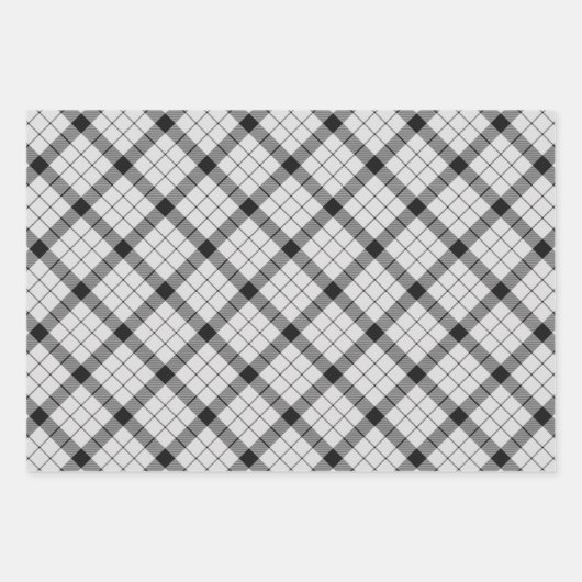 Clan MacFarlane Black and White Tartan Geschenkpapier Set (Vorderseite 3)