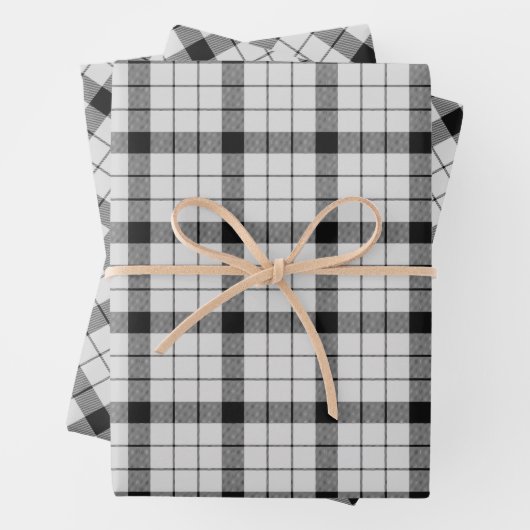 Clan MacFarlane Black and White Tartan Geschenkpapier Set (Beispiel)