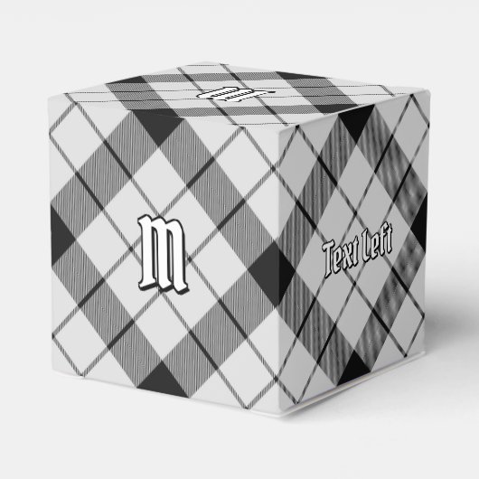 Clan MacFarlane Black and White Tartan Geschenkschachtel (Rückseite)