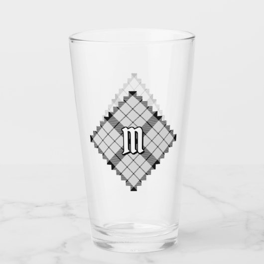Clan MacFarlane Black and White Tartan Glas (Vorderseite)